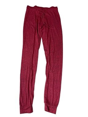 Bootlegger Weekend Burgundy Heather Knit Drawstring Joggers Size Small